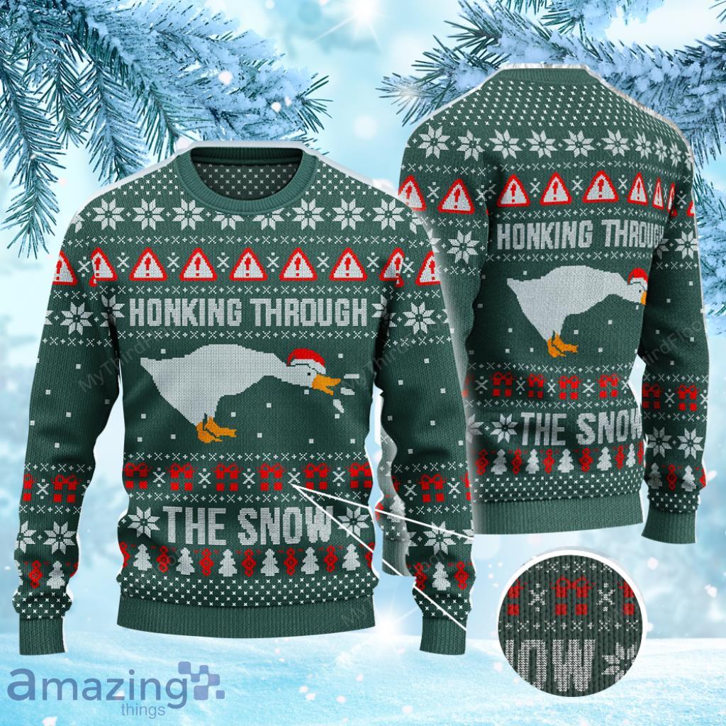 Honking Through The Snow Ugly Christmas Sweater 3D Gift For Men And Women Product Photo 1