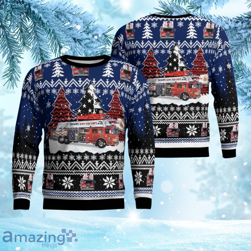 Hope Volunteer Fire Department, Indiana Christmas Ugly Sweater 3D Ugly Sweater Gift For Men And Women Product Photo 1