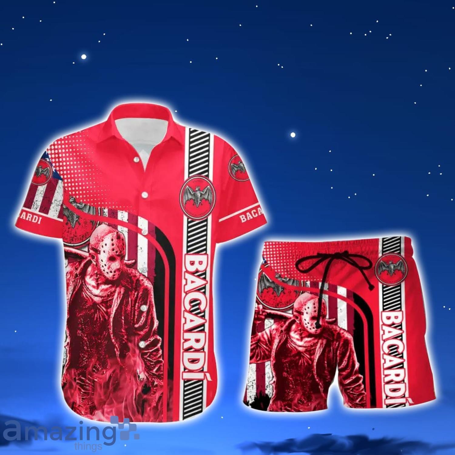 Horror Character Jason Voorhees Bacardi Rum Hawaiian Shirt And Shorts Halloween Gift For Men And Women Product Photo 1