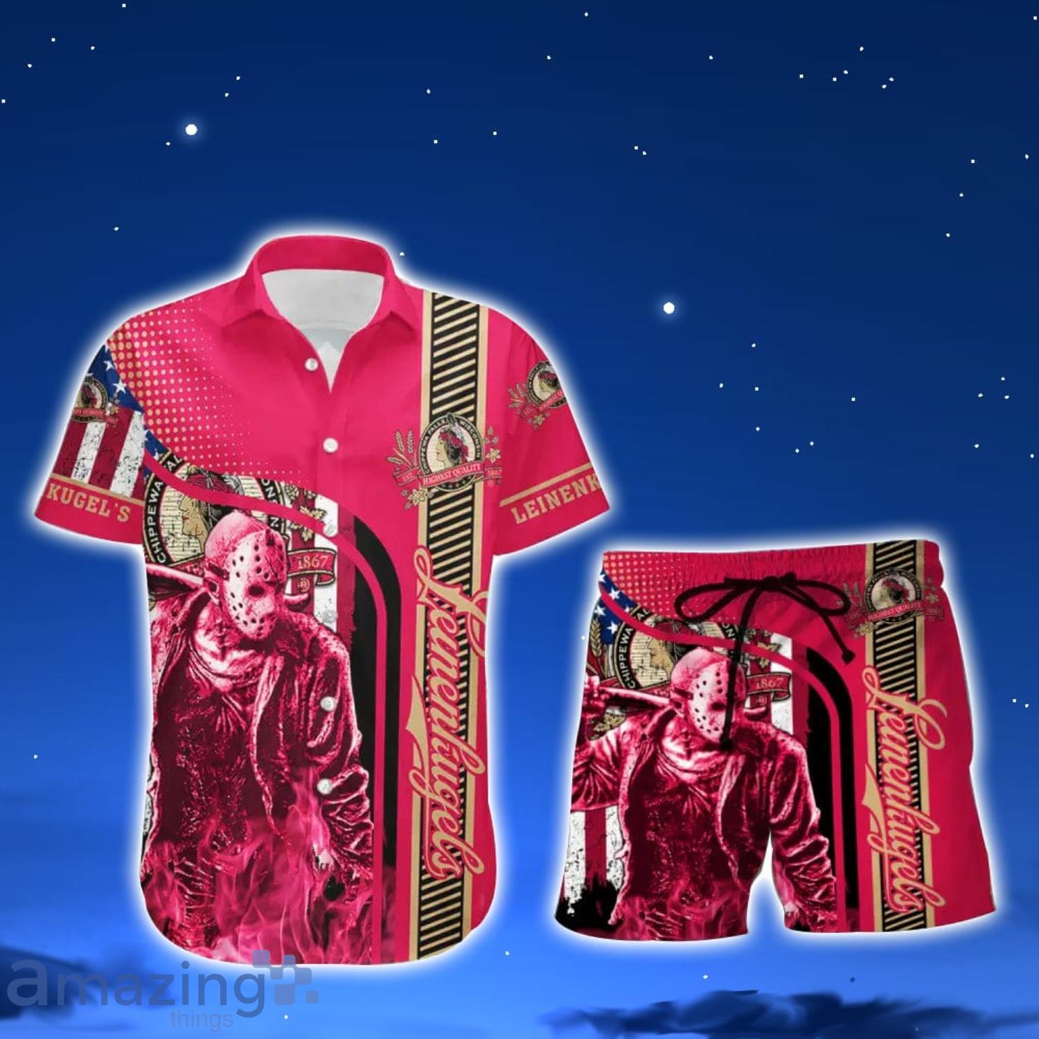 Horror Character Jason Voorhees Leinenkugel’s Hawaiian Shirt And Shorts Halloween Gift For Men And Women Product Photo 1