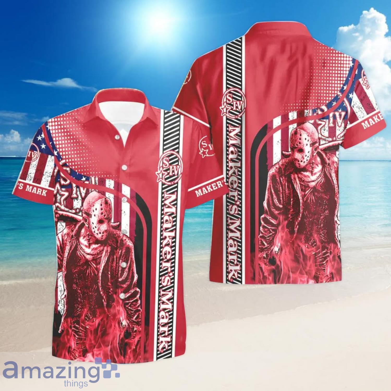 Horror Character Jason Voorhees Maker's Mark Hawaiian Shirt And Shorts Halloween Gift For Men And Women Product Photo 1