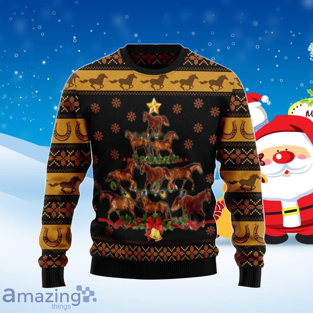 Horse Christmas Tree Ugly Christmas Sweater Styel Gift For Men And Women Product Photo 1