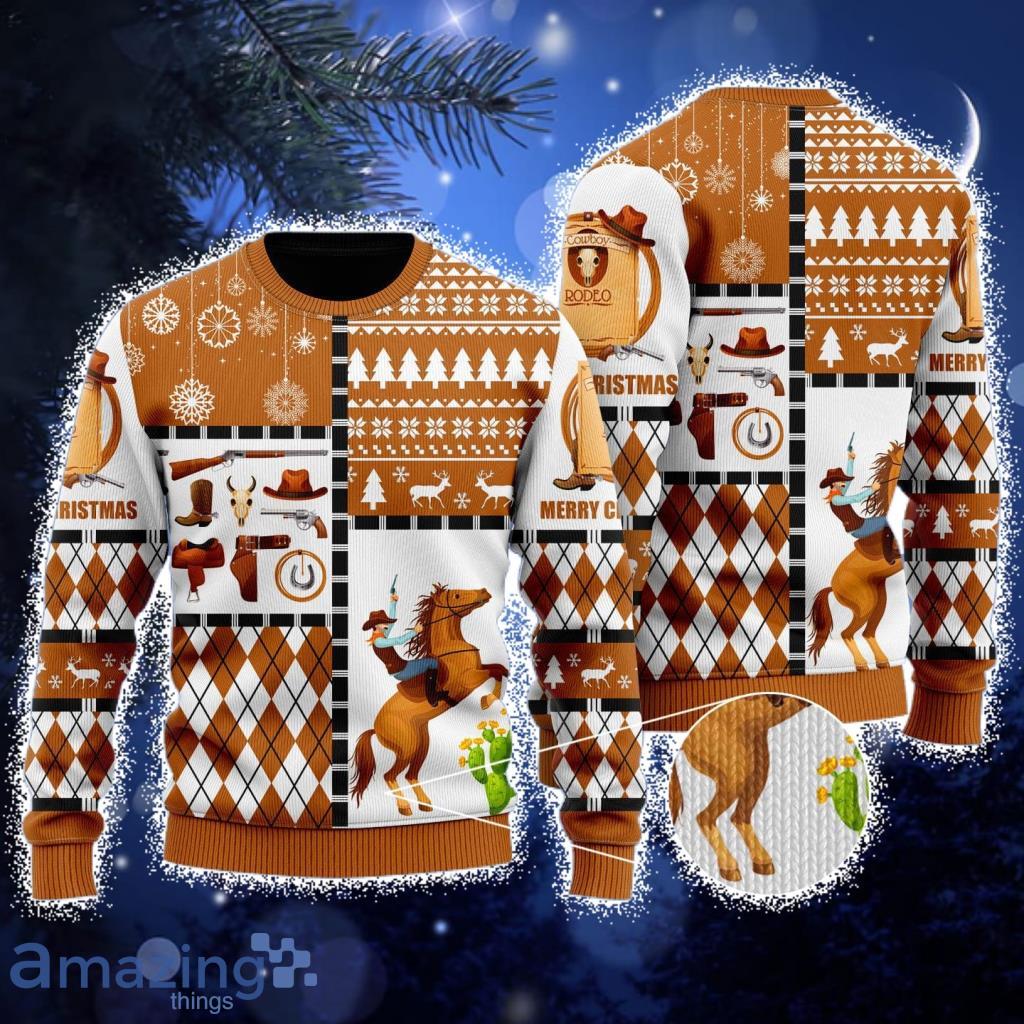 Horse Cowboy Merry Christmas Ugly Christmas Sweater For Men And Women Product Photo 1