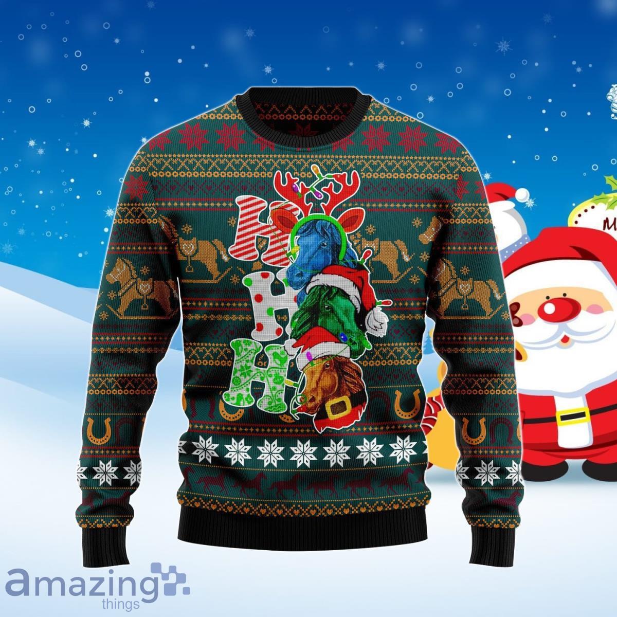 Horse Ho Ho Ho Ugly Christmas Sweater Best Gift For Men And Women Product Photo 1