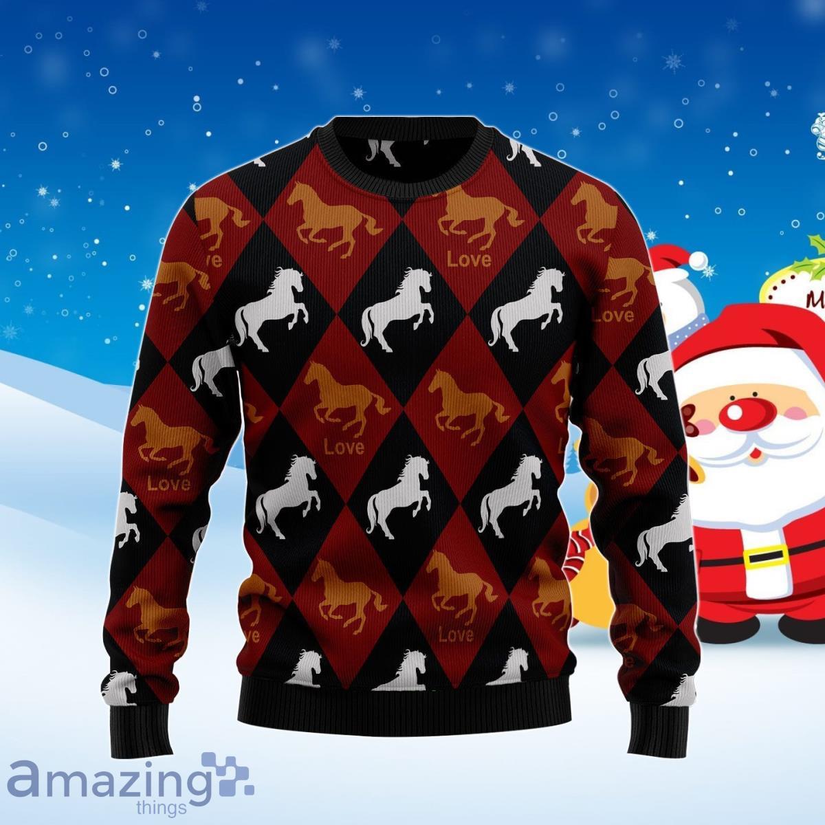 Horse Love Ugly Christmas Sweater Best Gift For Men And Women Product Photo 1 Horse Love Ugly Christmas Sweater Best Gift For Men And Women Product Photo 1