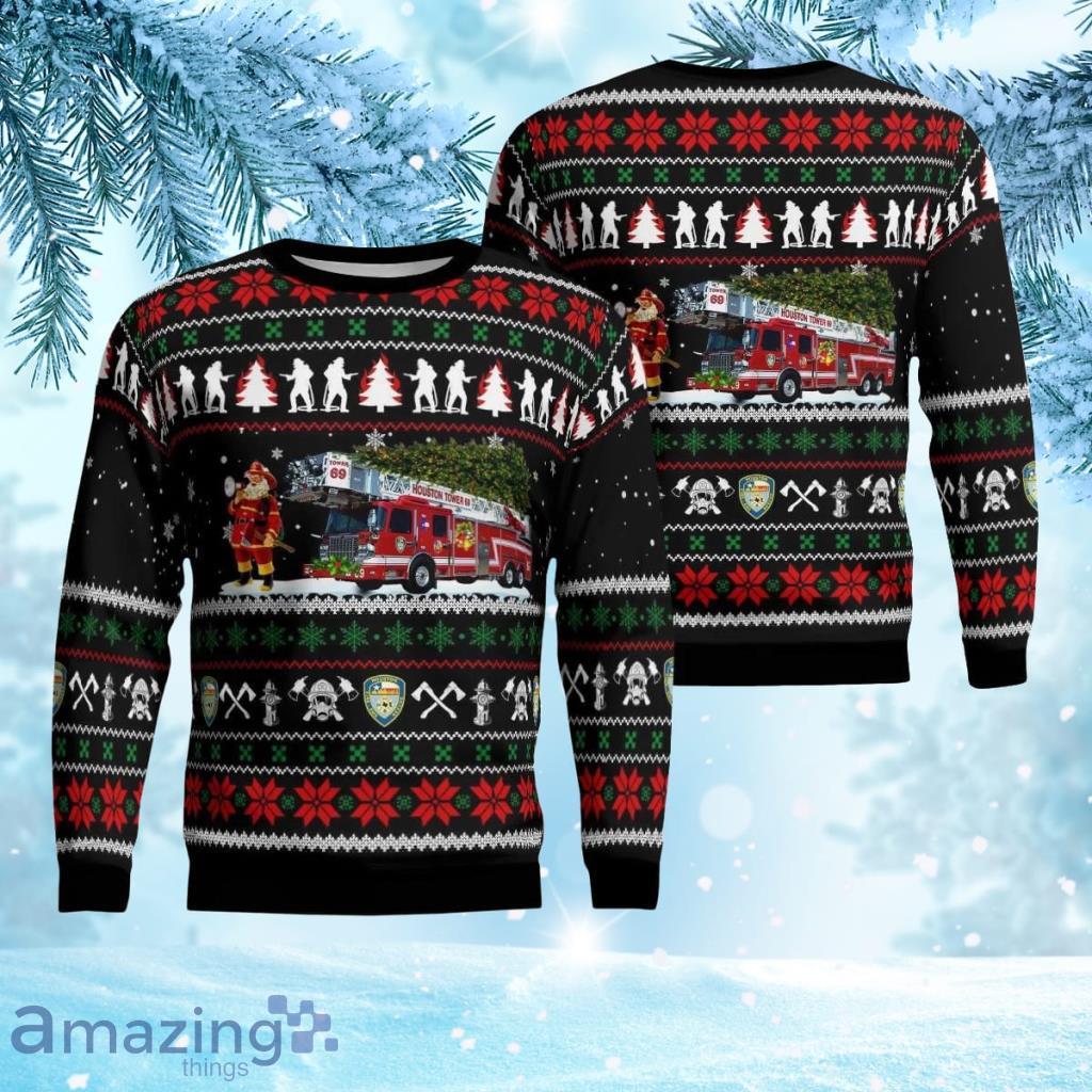 Houston Fire Department Christmas Aop Ugly Sweater 3D Gift For Men And Women Product Photo 1