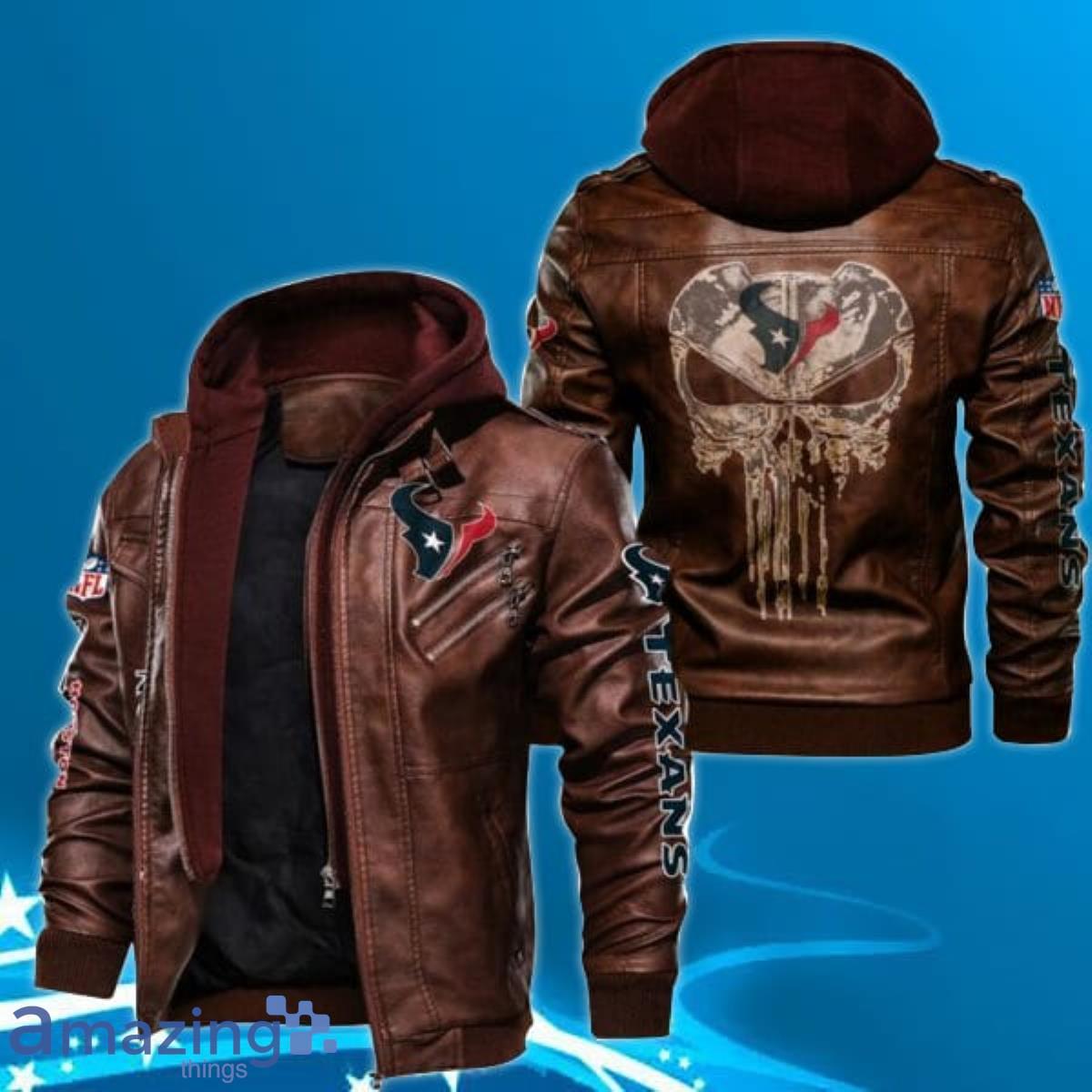 NFL Houston Texans 2D Leather Jacket Hat Gift For Men And Women -  Freedomdesign