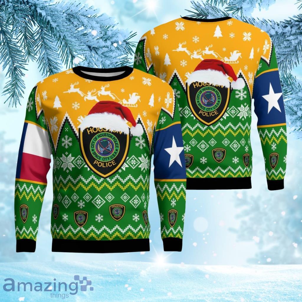 Houston, Texas, Houston Police Department Christmas Ugly Sweater 3D Product Photo 1