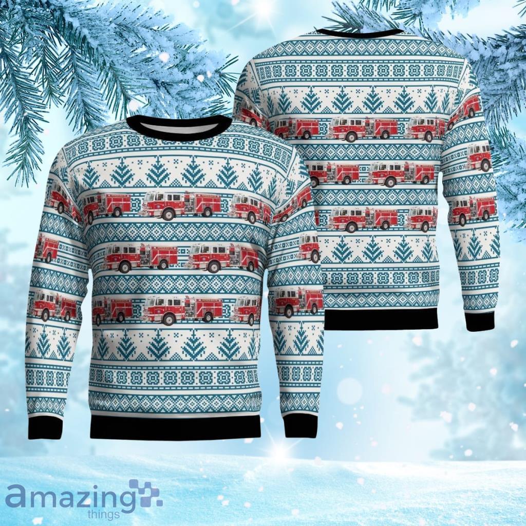 Huntington Beach, California, Huntington Beach Fire Department Christmas Ugly Sweater 3D Gift For Men And Women Product Photo 1
