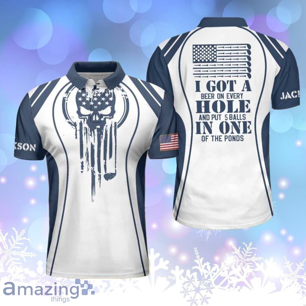 I Got A Hole In One Golf Personalized Polo Shirt, Personalized Skull For Men Product Photo 1