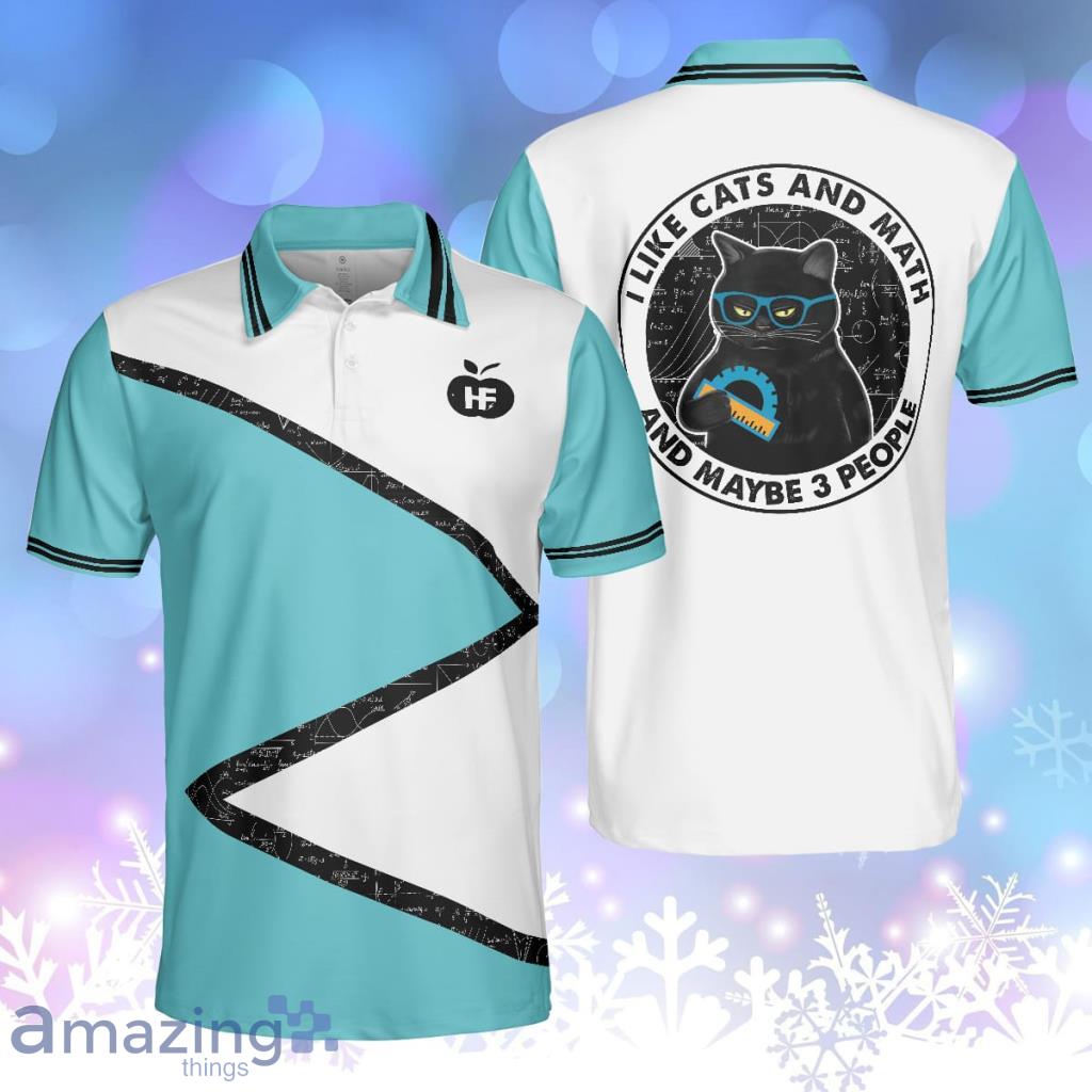 I Like Cats And Math And Maybe 3 People Polo Shirt Product Photo 1