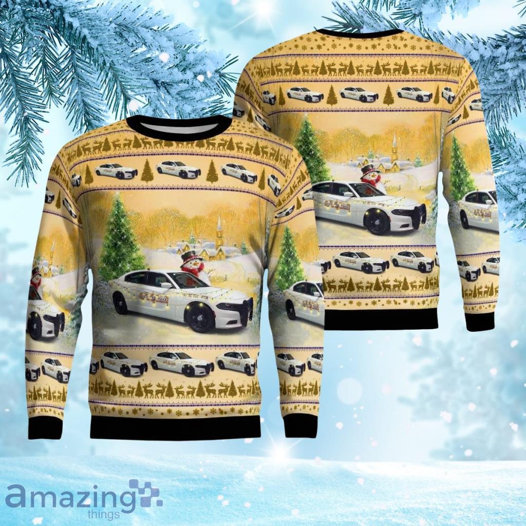 Illinois State Police Dodge Charger Christmas Aop Ugly Sweater 3D Gift For Men And Women Product Photo 1