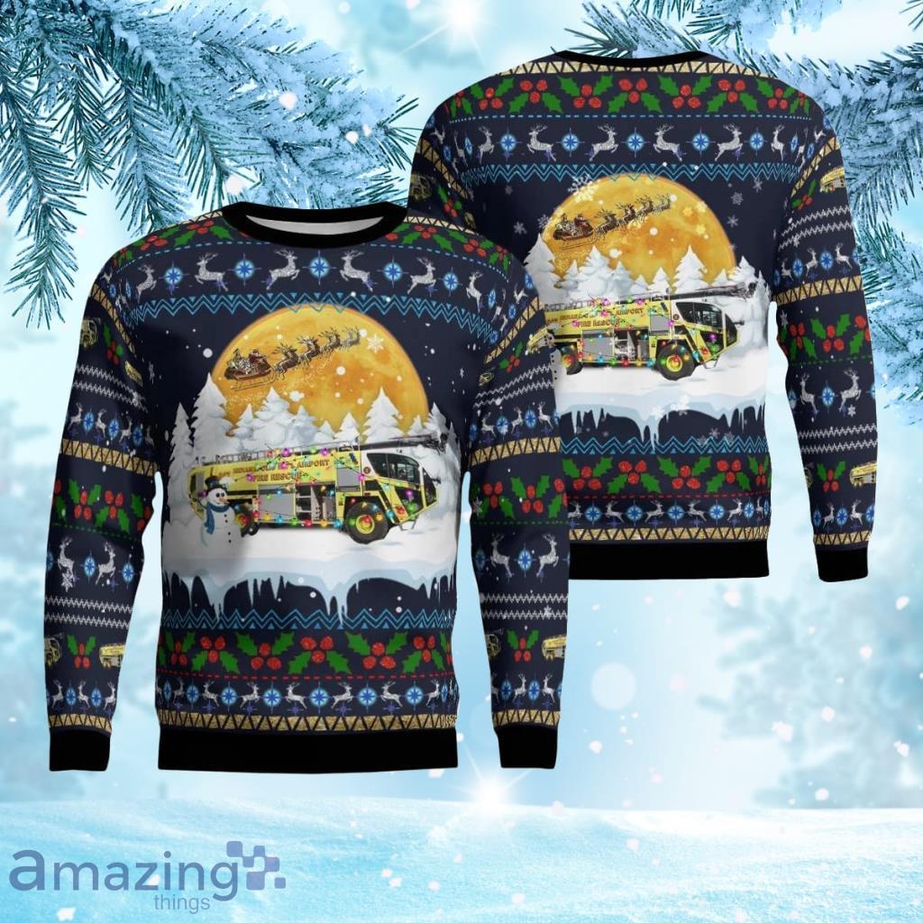 Indianapolis Airport Authority Fire Department Christmas Aop Ugly Sweater 3D Gift For Men And Women Product Photo 1