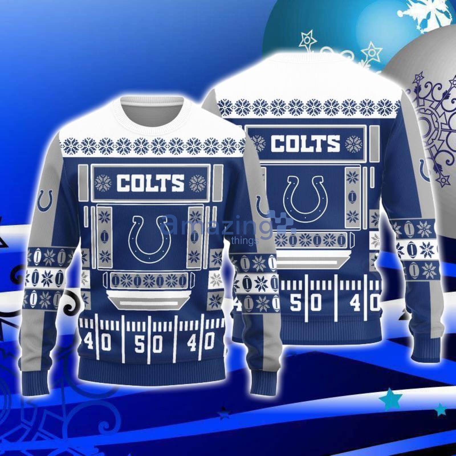 Indianapolis Colts Christmas Bal Snowflake Pattern Winter Ugly Christmas  Sweater