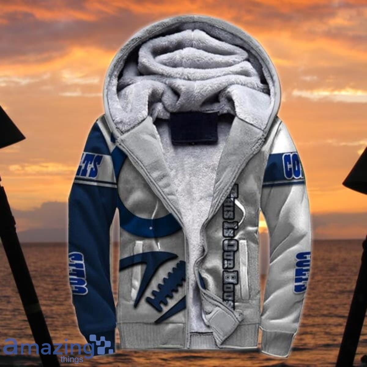 Officially Licensed NFL 1/2 Zip Pullover Hooded Jacket - Lions