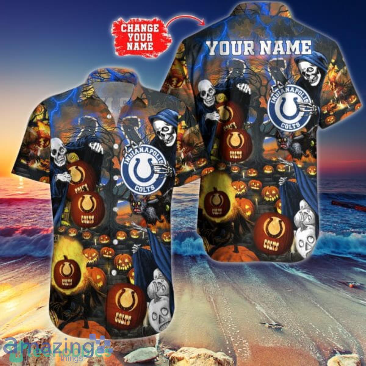 Indianapolis Colts NFL Halloween Horror Movies Hawaiian Shirt & Short -  Trendy Aloha