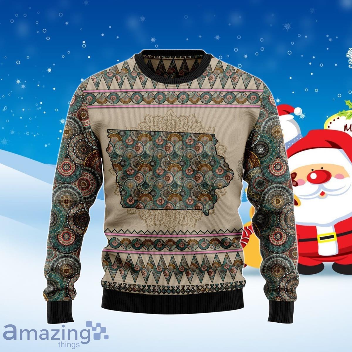 IOWA Mandala Ugly Christmas Sweater Best Gift For Men And Women Product Photo 1