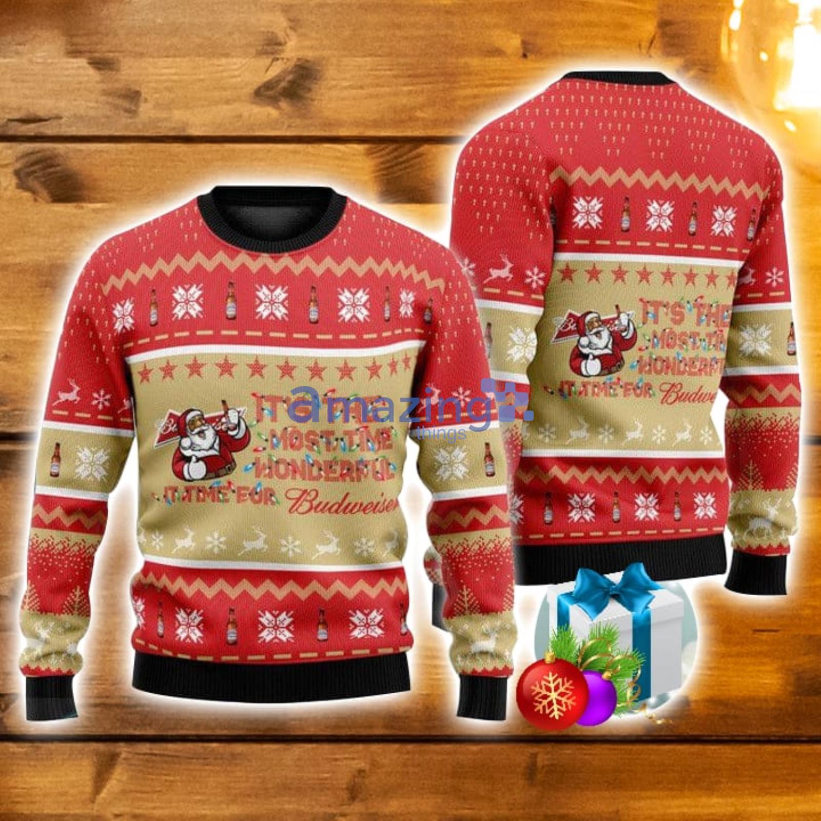 It's Time For Budweiser 3D Ugly Christmas Sweater Men And Women Christmas Gift Product Photo 1