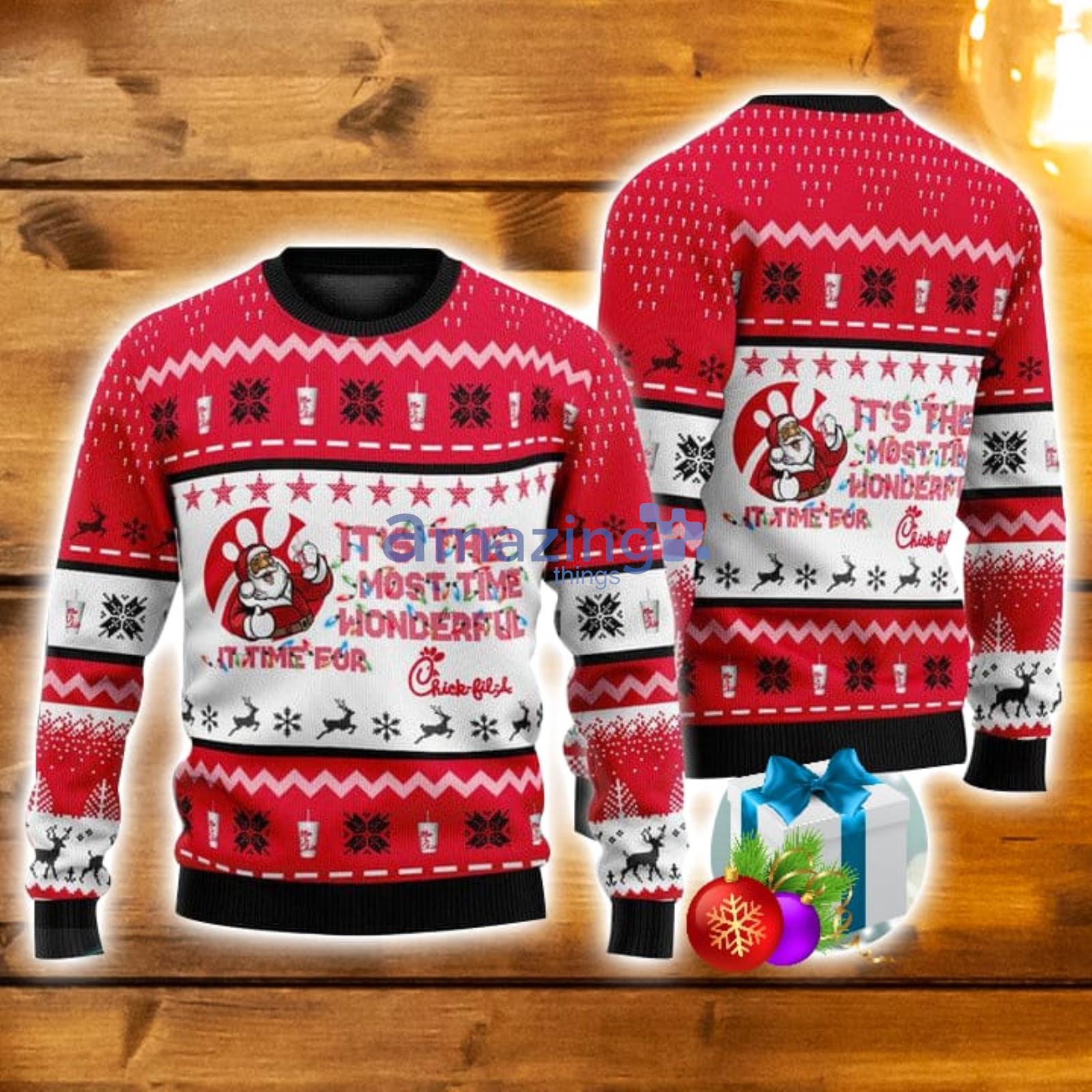 It's Time For Chick Fil A 3D Ugly Christmas Sweater Men And Women Christmas Gift Product Photo 1