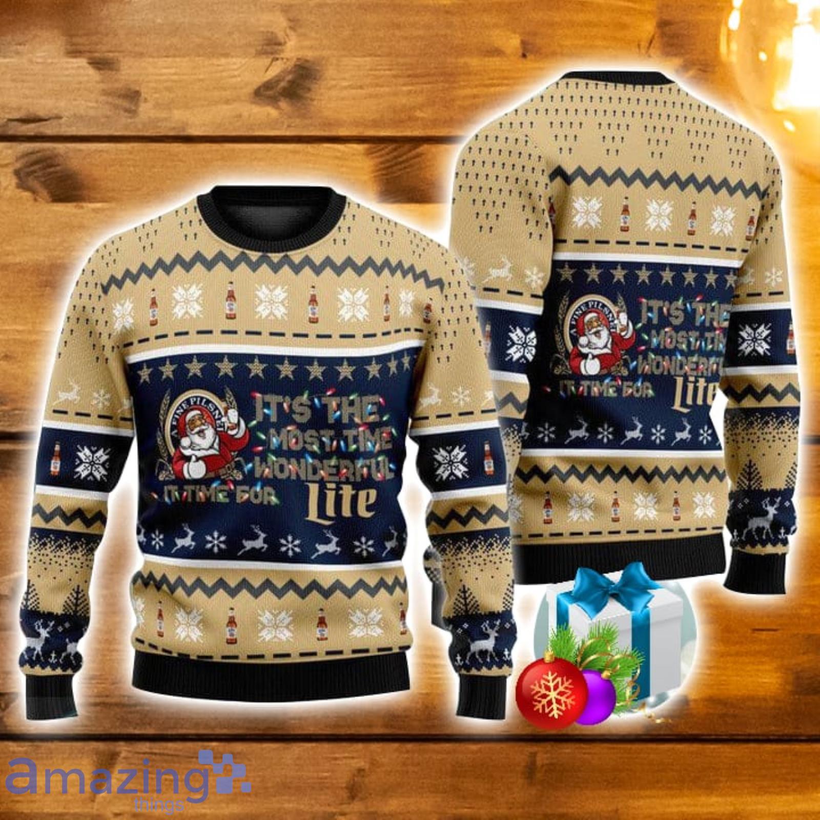It's Time For Miller Lite 3D Ugly Christmas Sweater Men And Women Christmas Gift Product Photo 1