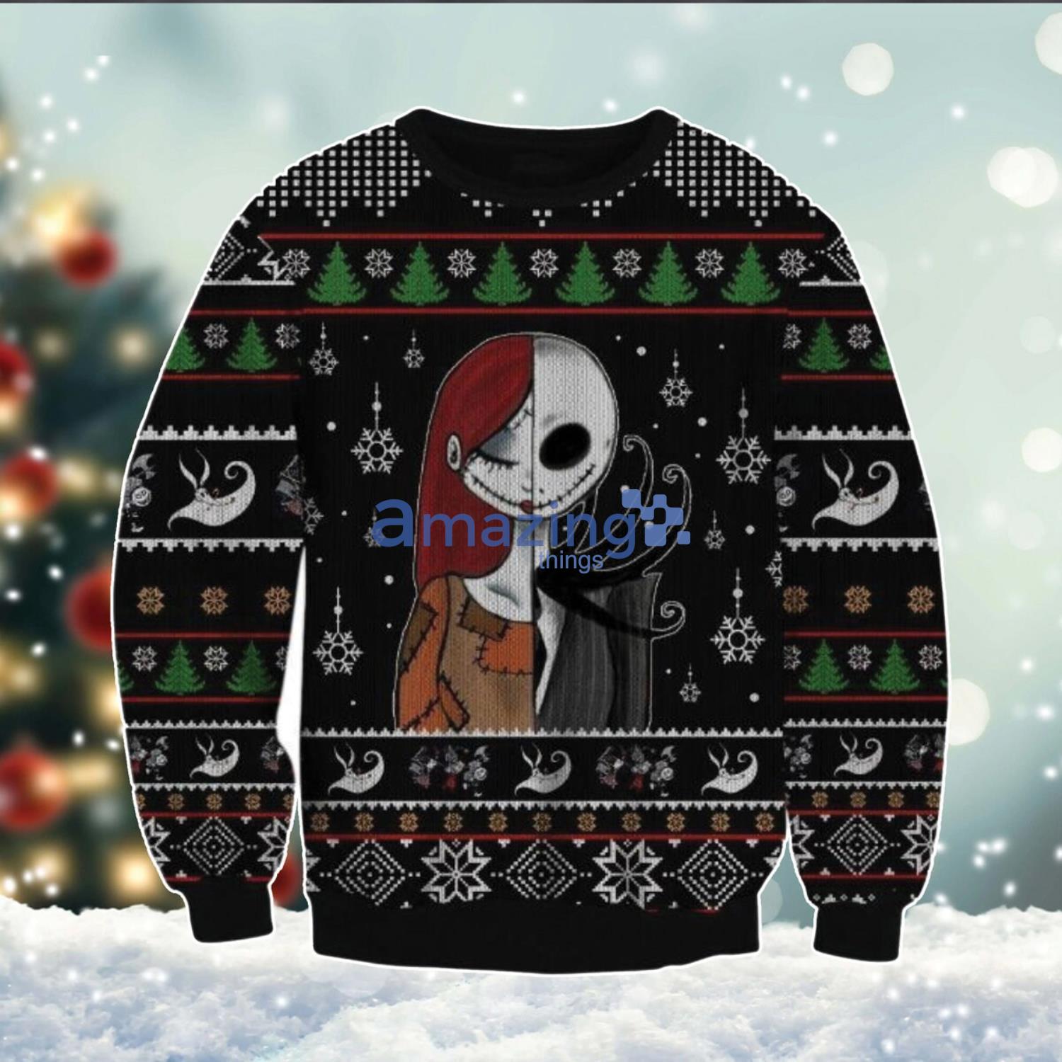 Jack skellington 2025 ugly christmas sweater