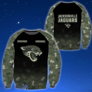 Jacksonville Jaguars Autism T-Shirt 3D Hoodie Zip Hoodie Sweatshirt Custom Name For Fans Product Photo 2