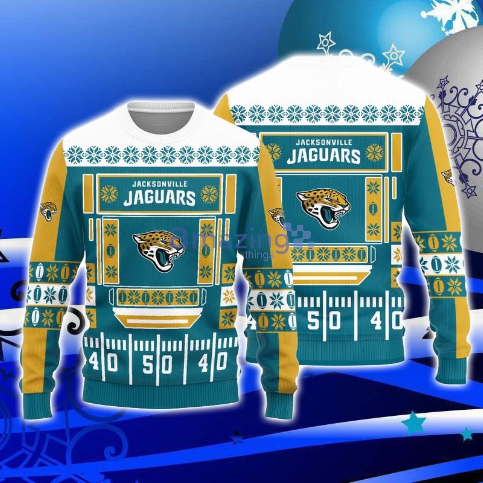 Jacksonville Jaguars Christmas Bal Snowflake Pattern Winter Ugly Christmas  Sweater