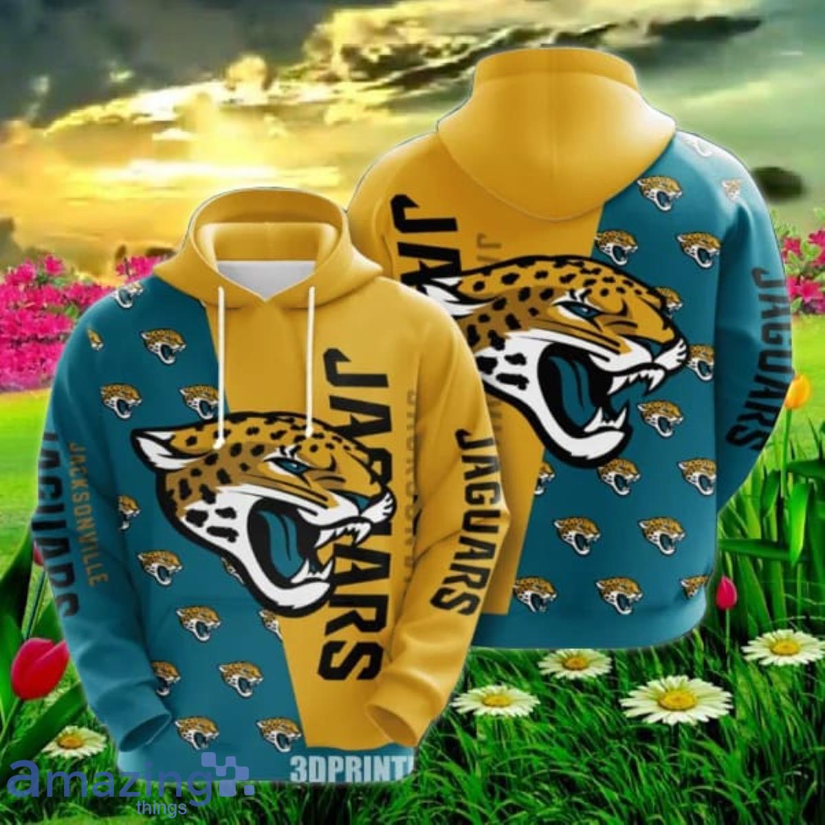 Jacksonville Jaguars NFL Blue 3D Hoodie Zip Hoodie For Men And Women Sport  Gift - Banantees