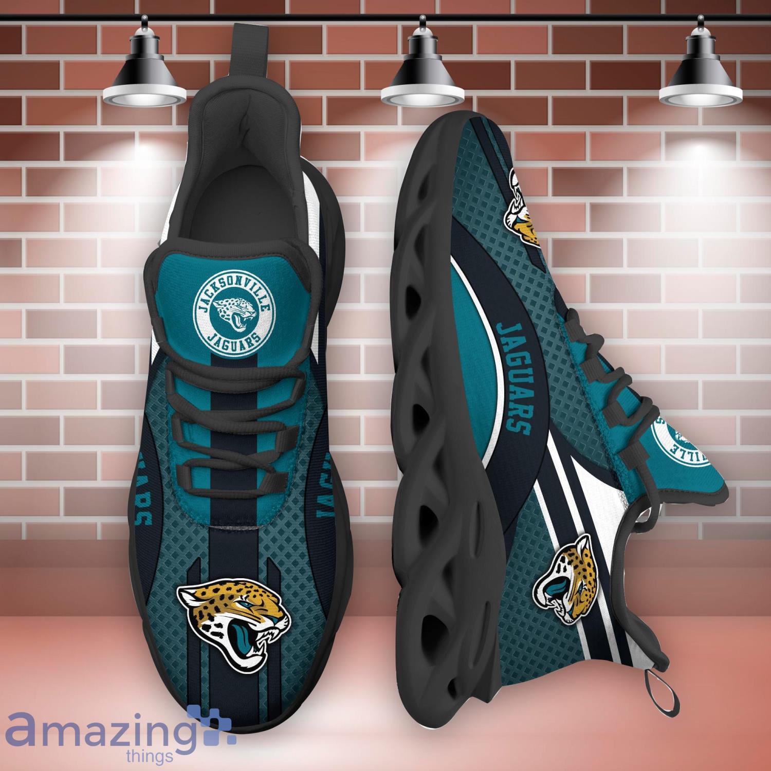 Jacksonville Jaguars NFL Clunky Sneakers Max Soul Shoes - Growkoc