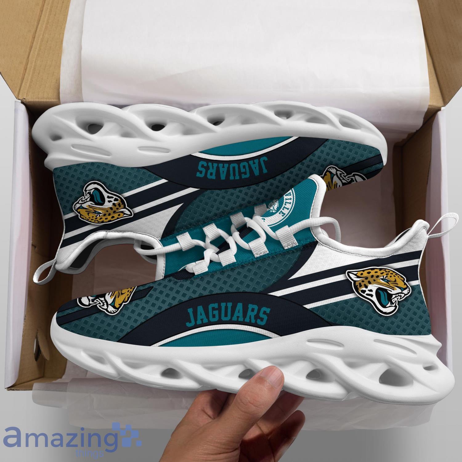 Jacksonville Jaguars NFL Clunky Sneakers Max Soul Shoes - Growkoc