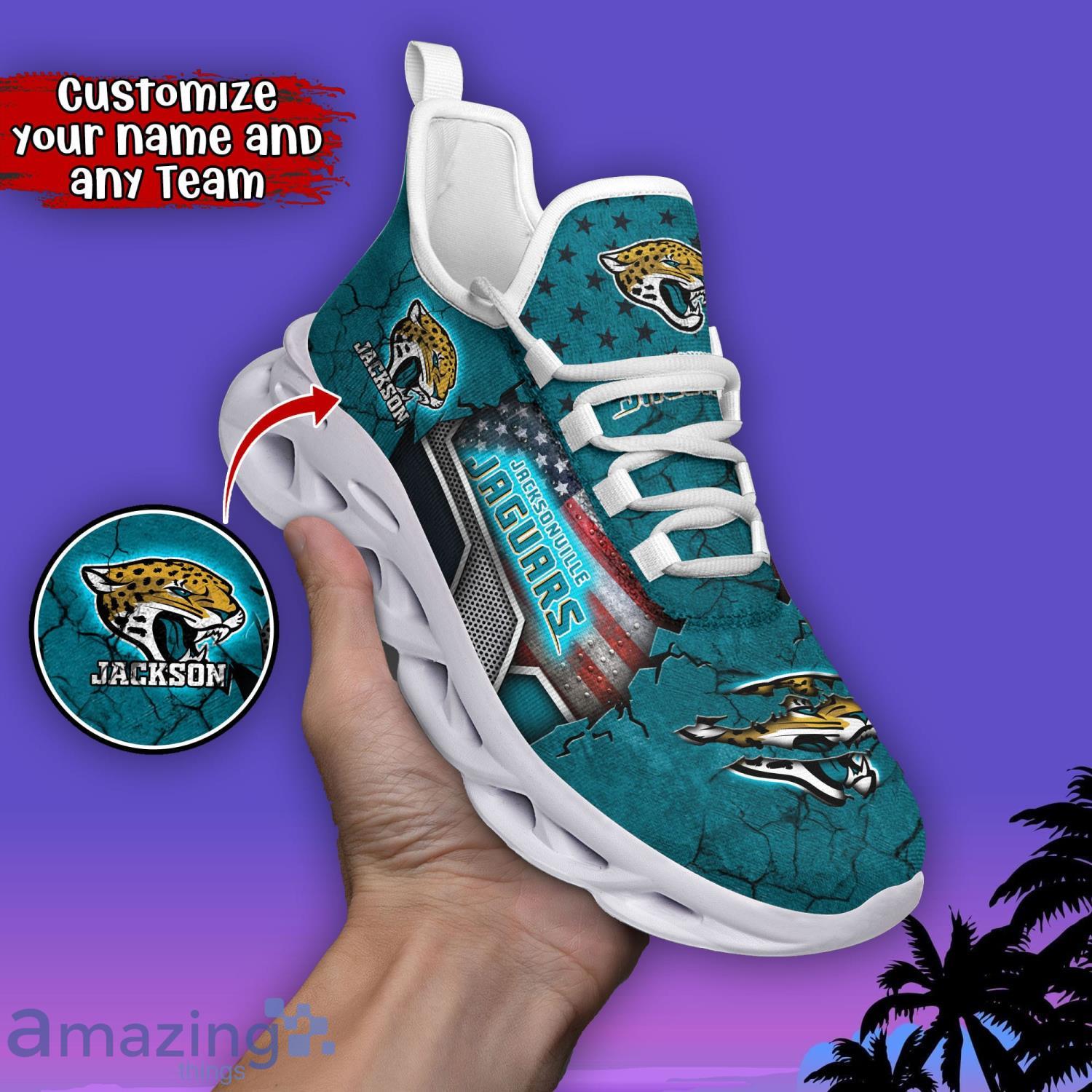 Personalize NFL Jacksonville Jaguars Teal Black Max Soul Sneakers Sport  Shoes - T-shirts Low Price