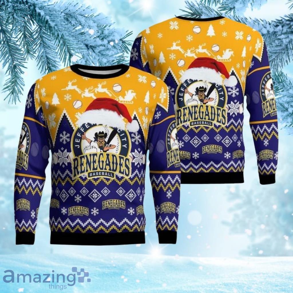 Jefferson City Renegades Baseball Christmas Ugly Christmas Sweater Yellow Version Product Photo 1