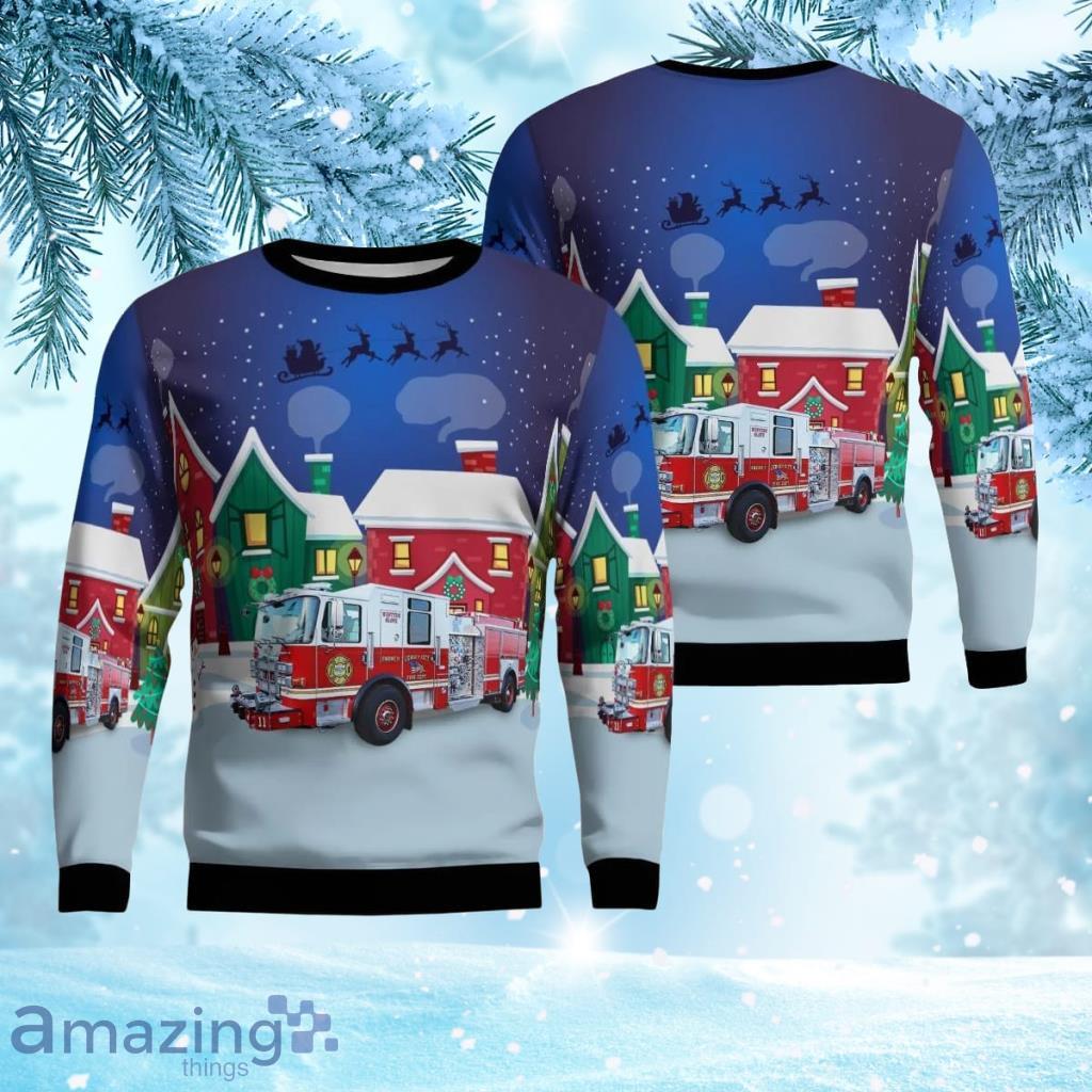 Jersey City Fire Department Christmas Ugly Sweater 3D Gift For Men And Women Product Photo 1