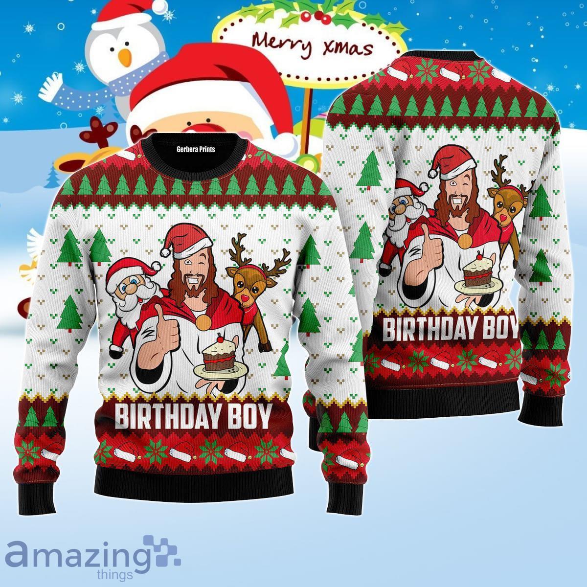 Jesus Birthday Boy Ugly Christmas Sweater Best Gift For Men And Women Product Photo 1