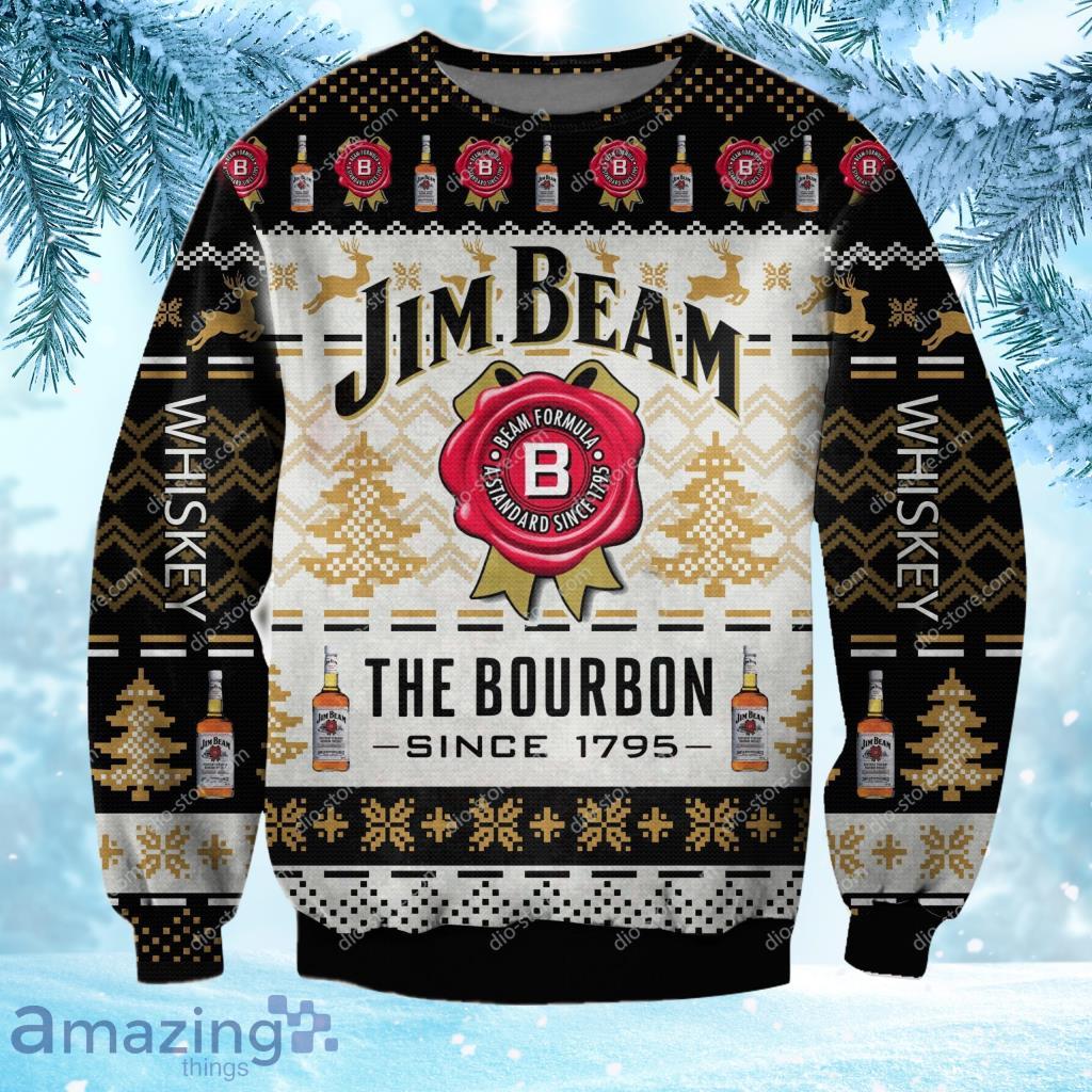 Jim Beam The Bourbon Since 1795 Ugly Christmas Sweater 3D Gift For Men And Women 3D Gift For Men And Women Product Photo 1