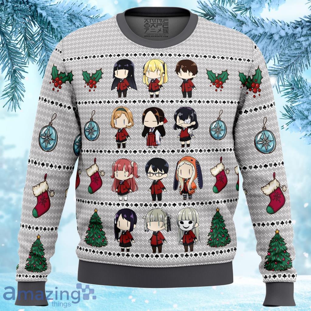 Kakegurui Chibi Gamblers Ugly Christmas Sweater 3D Gift For Men And Women image Kakegurui Chibi Gamblers Ugly Christmas Sweater 3D Gift For Men And Women Product Photo 1