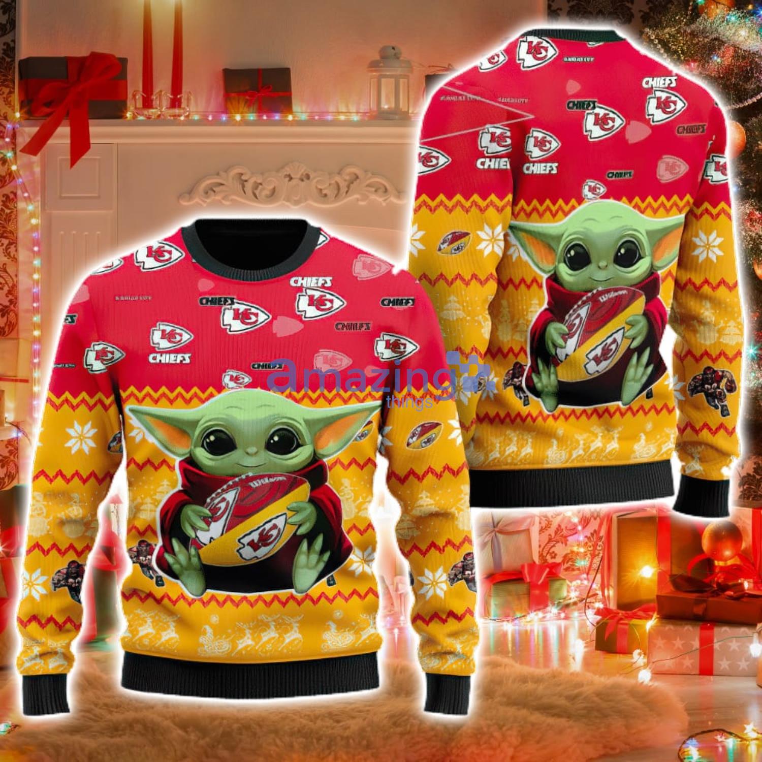 Baby Yoda Kansas City Chiefs Ugly Christmas Sweater - Shirt Low Price