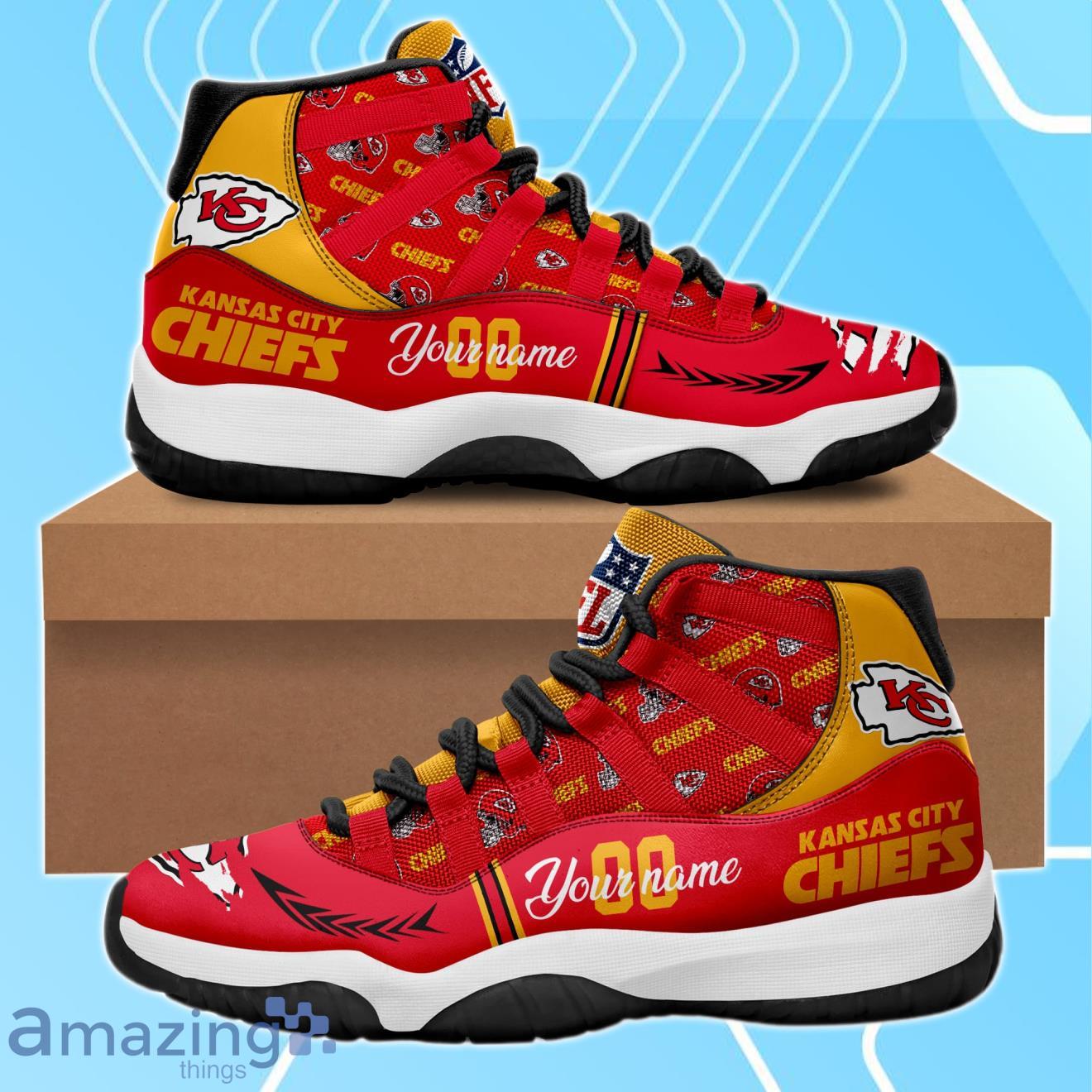 Kansas City Chiefs Custom Name Air Jordan 11 Sneaker Shoes For