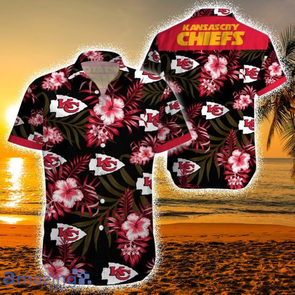 Chiefs Hawaiian Shirt Colorful Flower Palm Leaf Football NFL