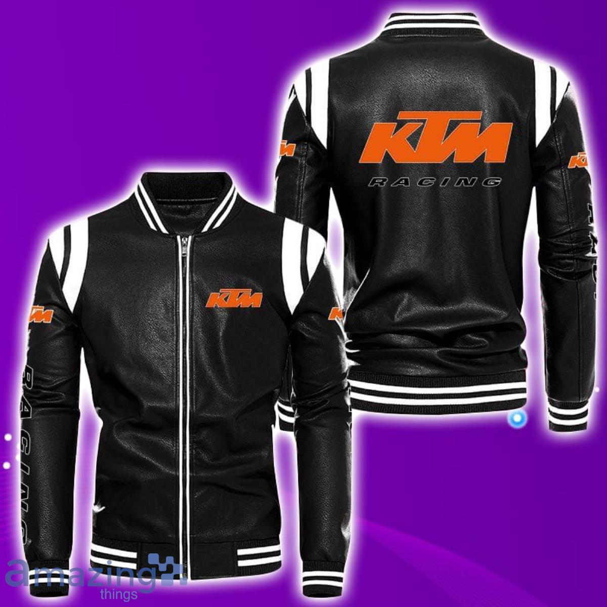 KTM Leather Bomber Jacket Best Gift For Men And Women Fans Product Photo 1 KTM Leather Bomber Jacket Best Gift For Men And Women Fans Product Photo 1