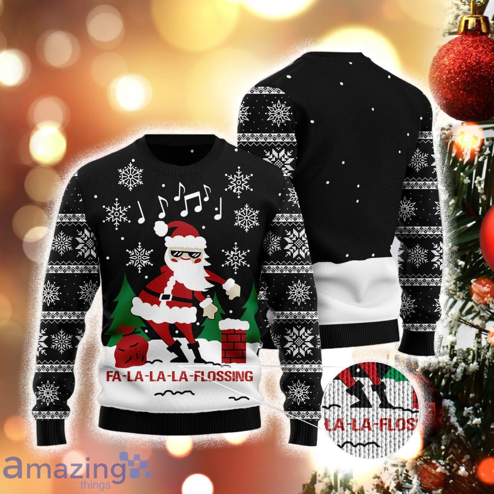 La La La Flossing Santa Claus Special Design For Christmas Holiday 3D Sweater image La-La-La Flossing Santa Claus Special Design For Christmas Holiday 3D Sweater Product Photo 3
