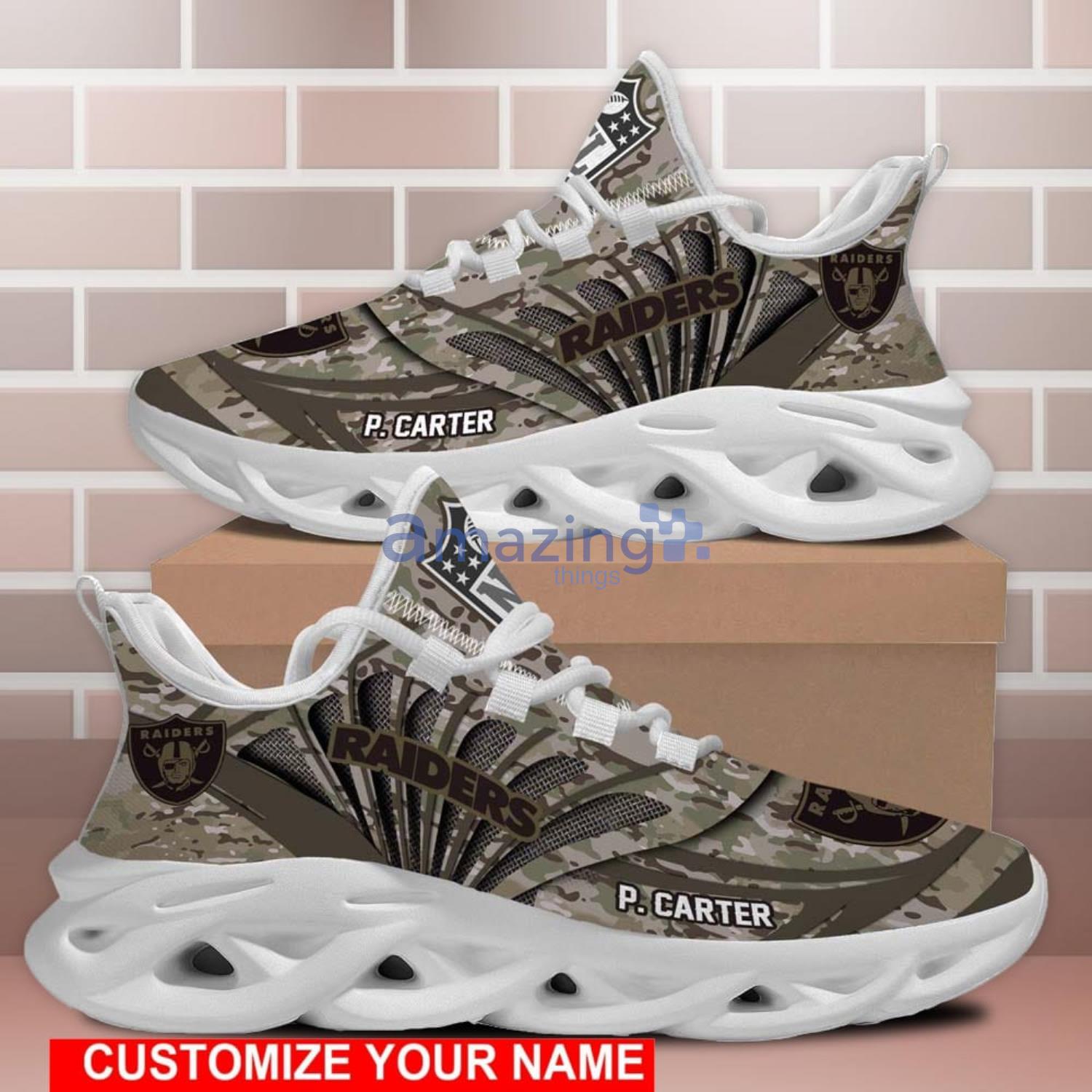 NFL Las Vegas Raiders Camo Black Max Soul Sneakers Sport Shoes - T-shirts  Low Price