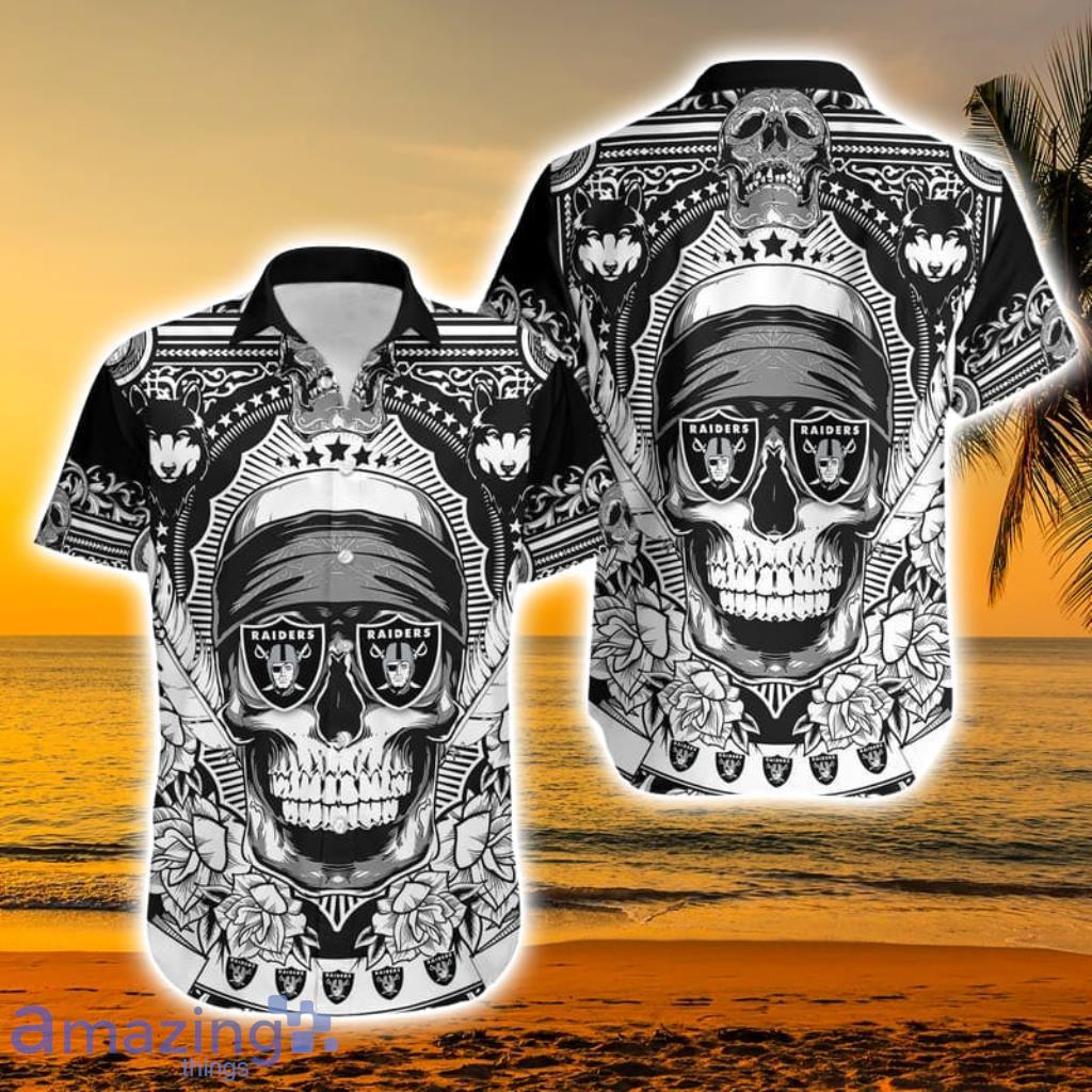 Las Vegas Raiders NFL Custom Name Skull Halloween Gift Hawaiian