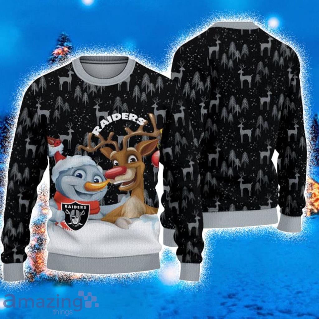 Las Vegas Raiders Christmas Reindeer Ugly Christmas Sweater