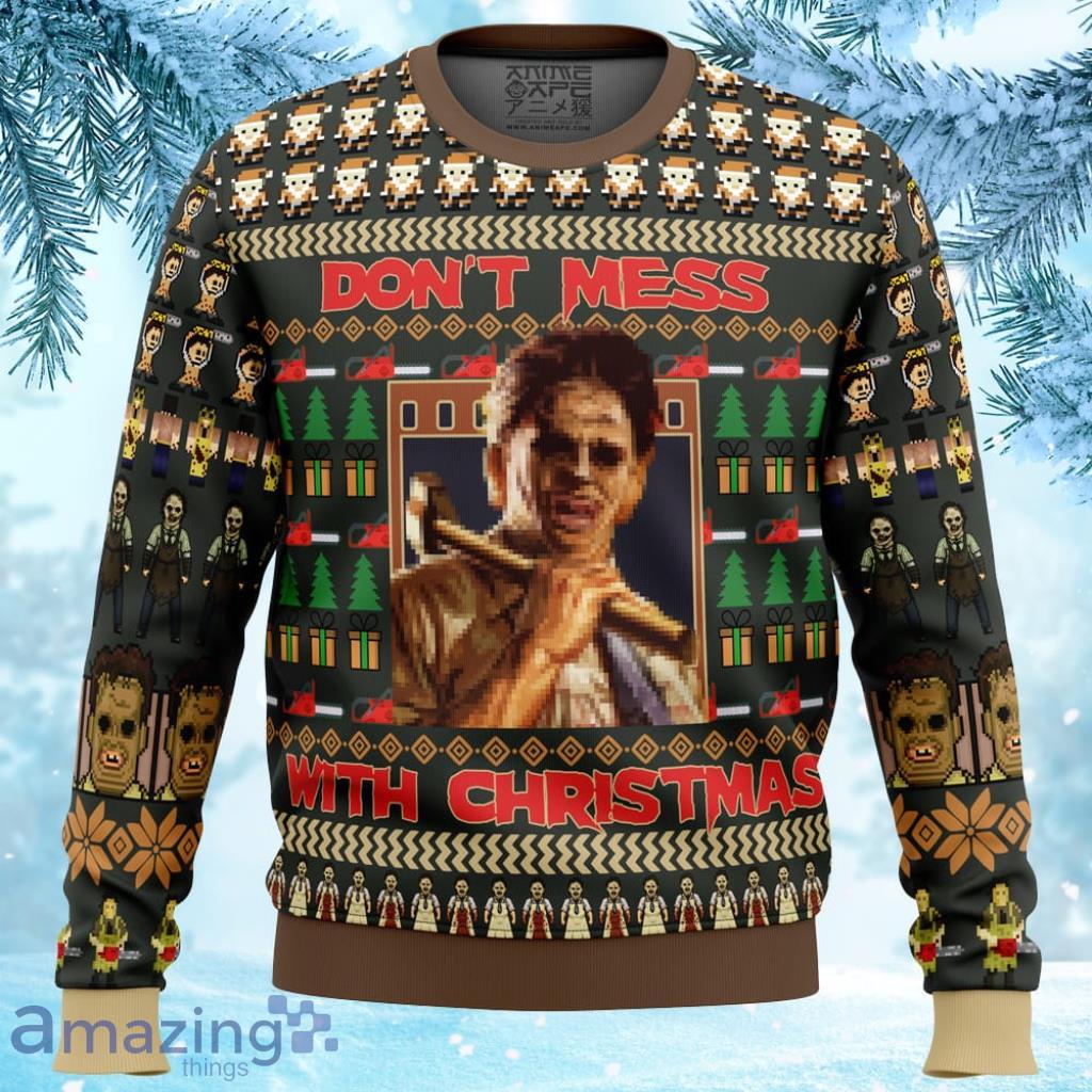 Leatherface Texas Chainsaw Massacre Ugly Christmas Sweater 3D Product Photo 1 Leatherface Texas Chainsaw Massacre Ugly Christmas Sweater 3D Product Photo 1