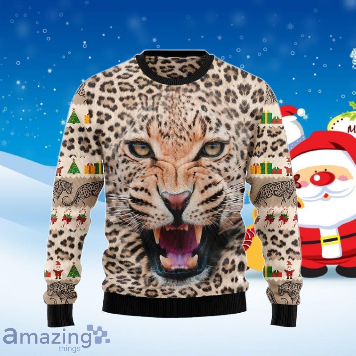 Leopard ugly 2025 christmas sweater