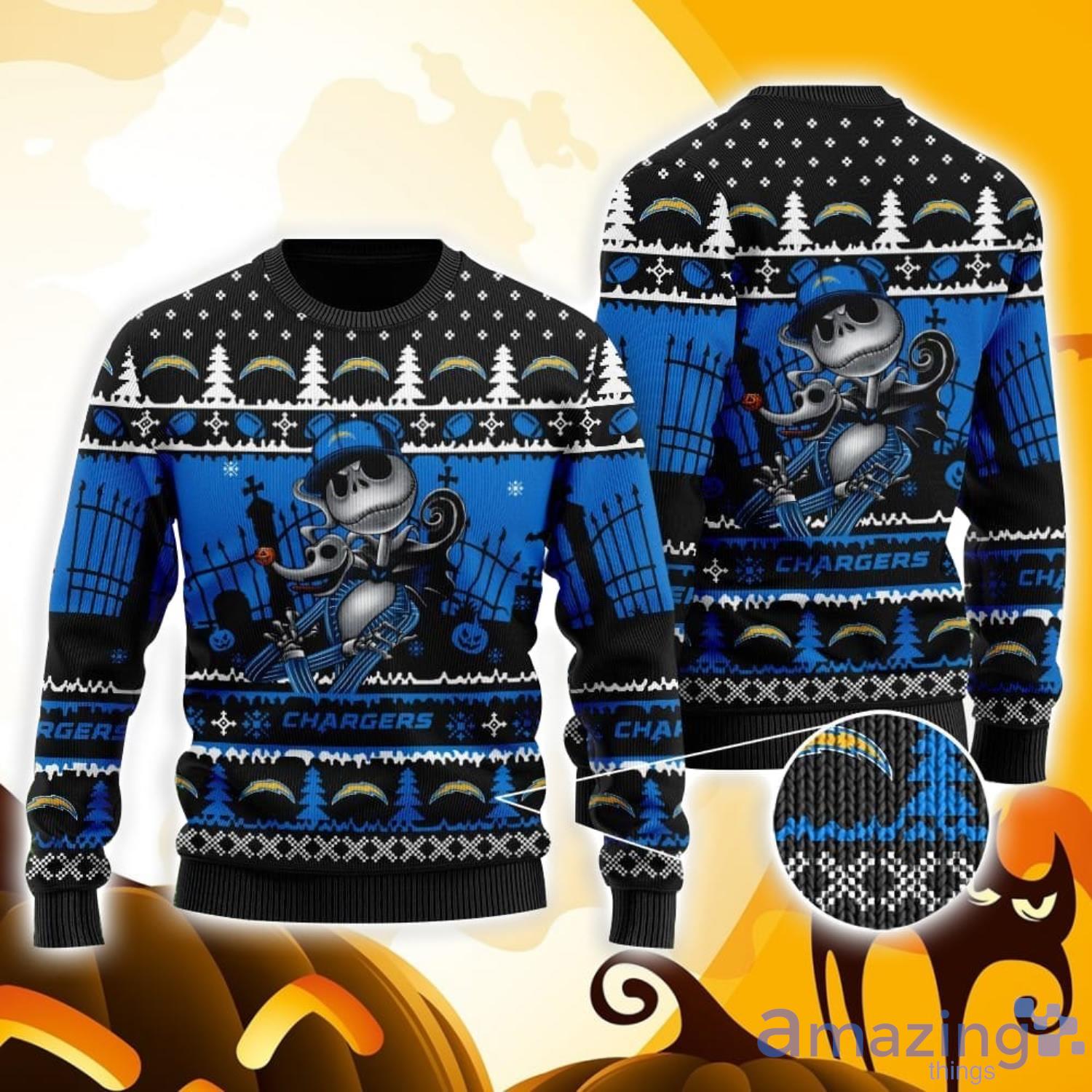 Los Angeles Chargers Jack Skellington Halloween ,Ugly Sweater