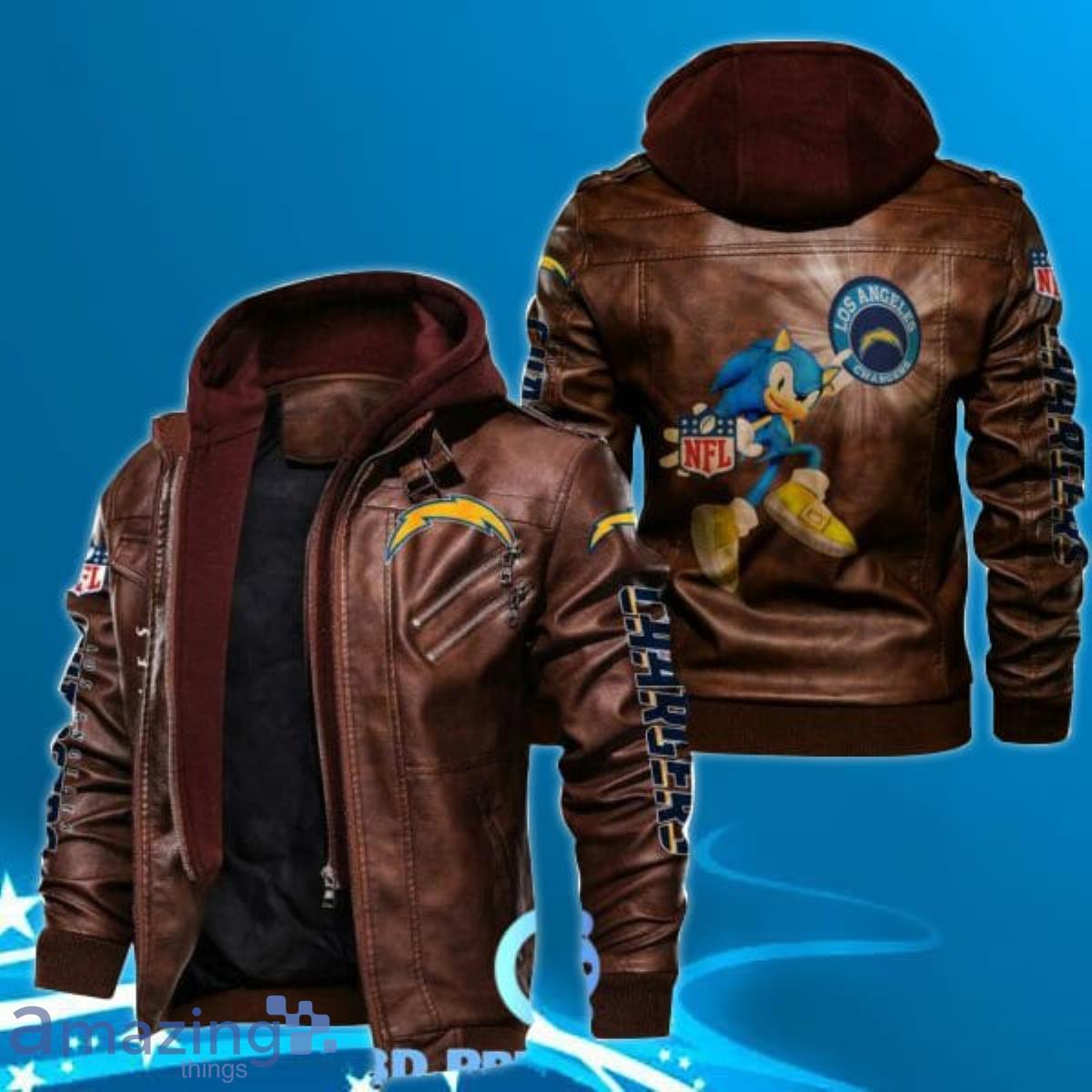Los Angeles Chargers Leather Jacket Product Photo 1 Los Angeles Chargers Leather Jacket Product Photo 1