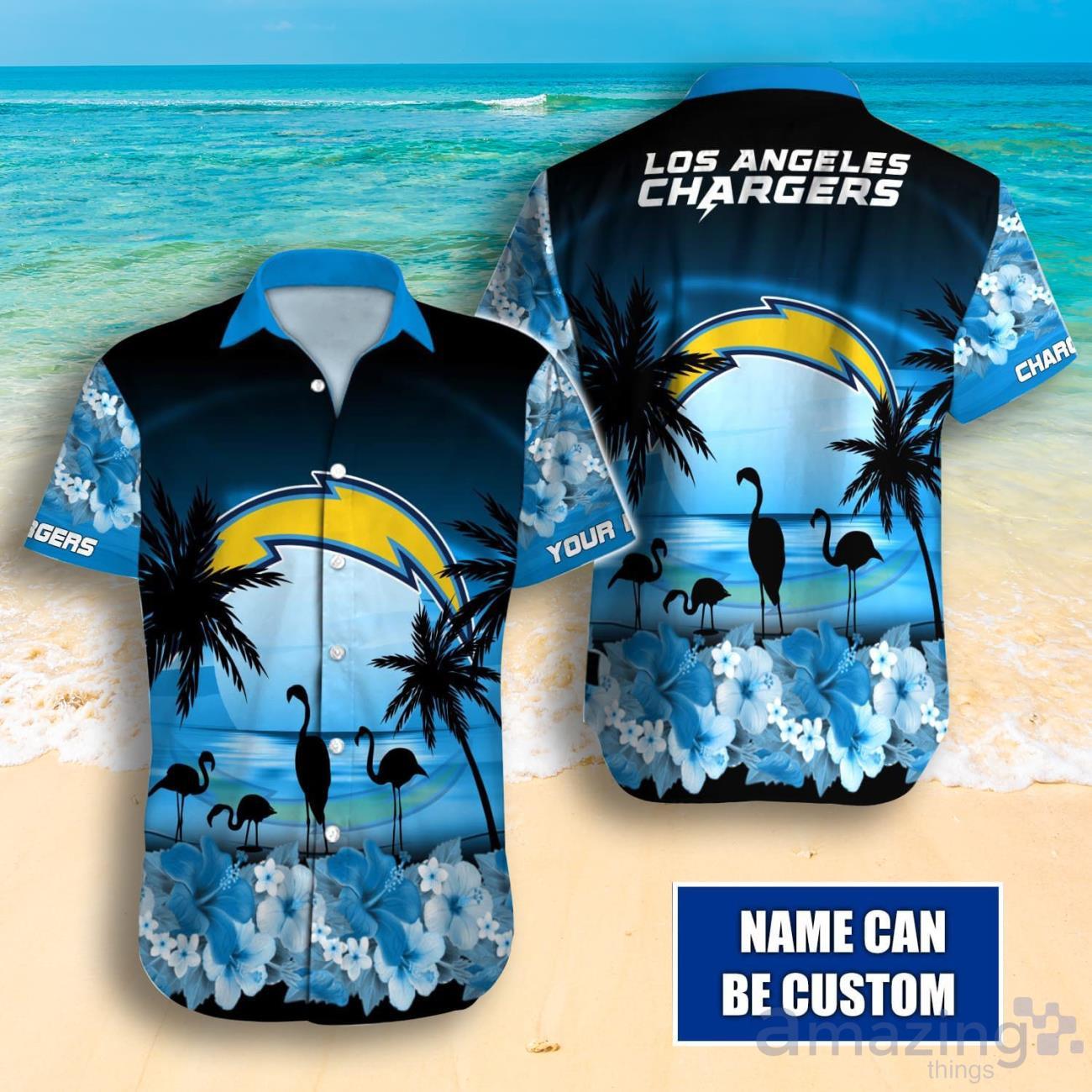 Personalize NFL Los Angeles Chargers Polynesian Tattoo Design Hawaiian Shirt