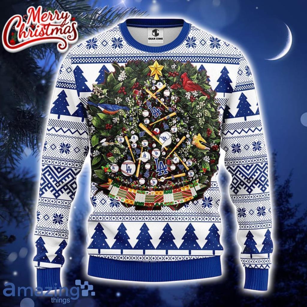 Los Angeles Dodgers Tree Ball Christmas Ugly Sweater